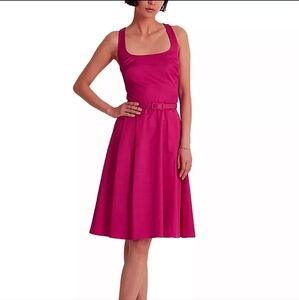 Pink Cocktail Dress Belted Sleeveless Size 14 Preppy Hollywood Glam Rockabilly